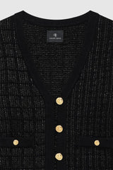 Tessa Tweed Cardigan in Black - The Shoe Hive