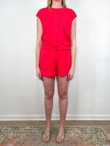 Textured Terry Sleeveless Cardigan in Zinnia - The Shoe Hive