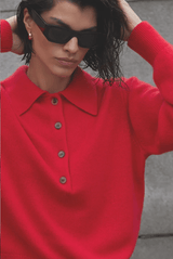 The Cashmere Polo in Cherry - The Shoe Hive