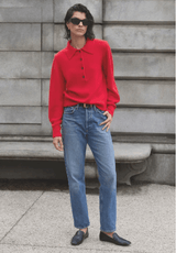 The Cashmere Polo in Cherry - The Shoe Hive