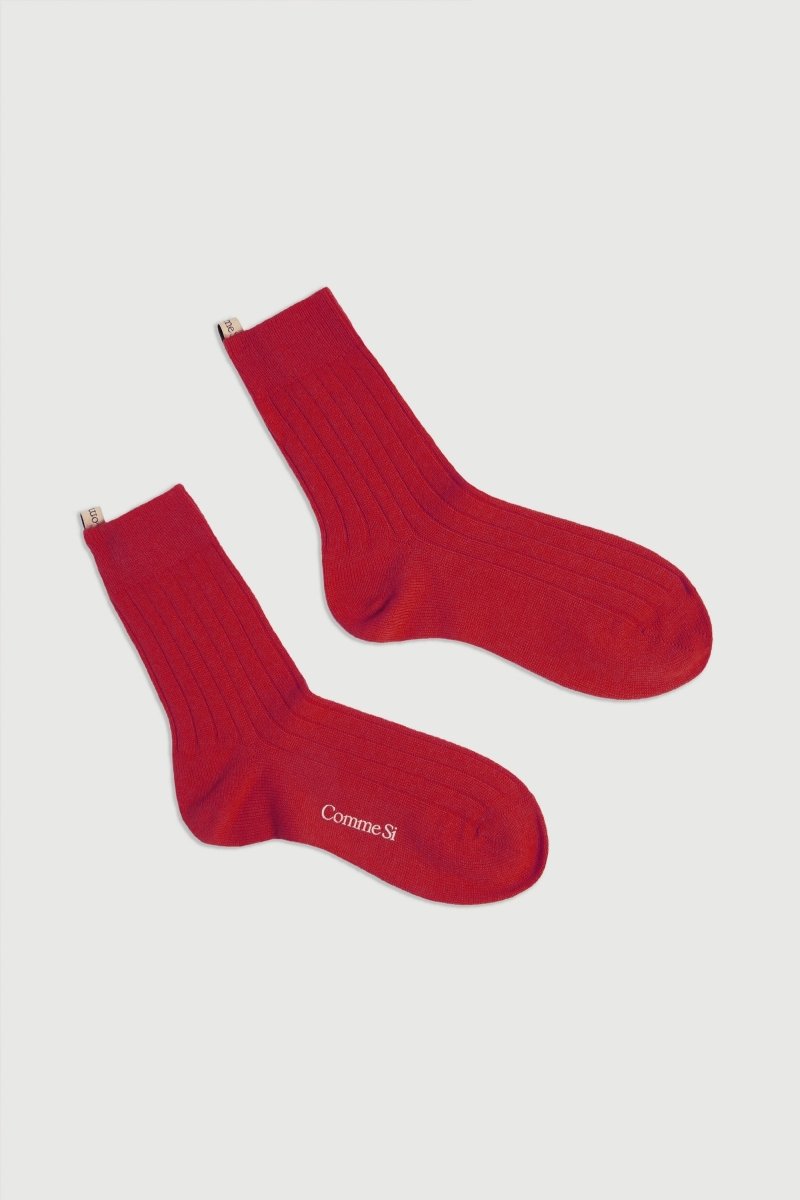 The Cashmere Sock in Cherry - The Shoe Hive