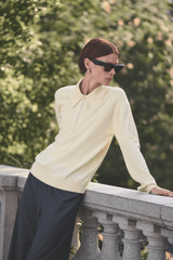 The Cashmere Zip Polo in Butter - The Shoe Hive