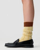The Checker Soft Sock in Butter Combo - The Shoe Hive