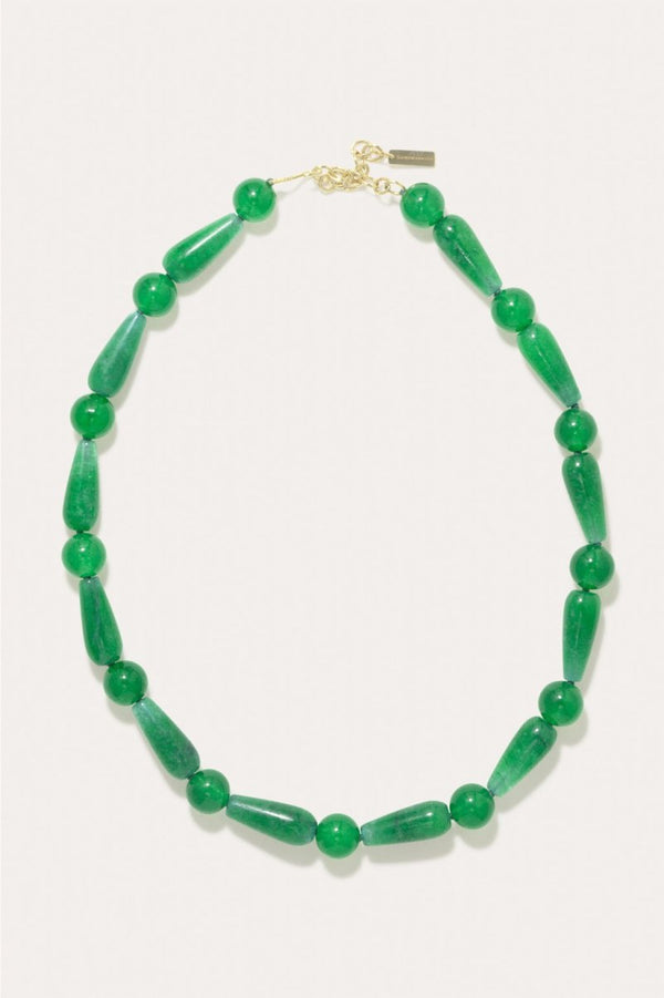 The Depths of Time 18ct Gold Plated Necklace in Green - The Shoe Hive
