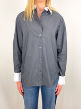 The Everything Shirt in Charcoal Micro Stripe - The Shoe Hive
