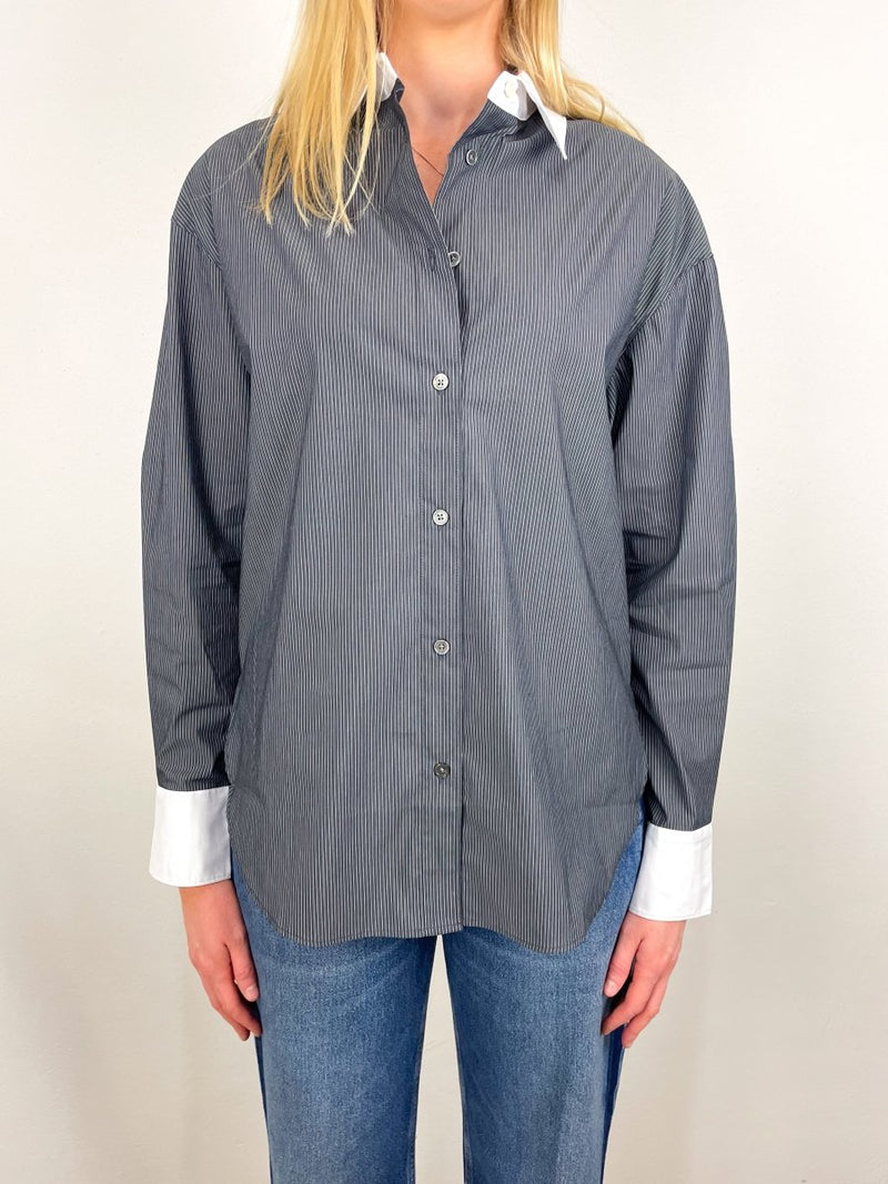 The Everything Shirt in Charcoal Micro Stripe - The Shoe Hive