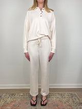 The French Terry Polo in Cream - The Shoe Hive