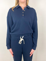 The French Terry Polo in Navy - The Shoe Hive