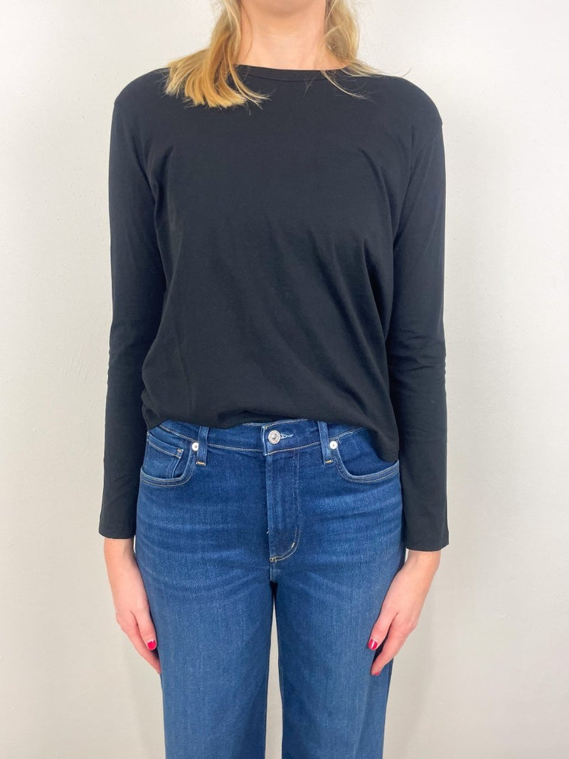 The Long Sleeve Perfect Tee in Black - The Shoe Hive