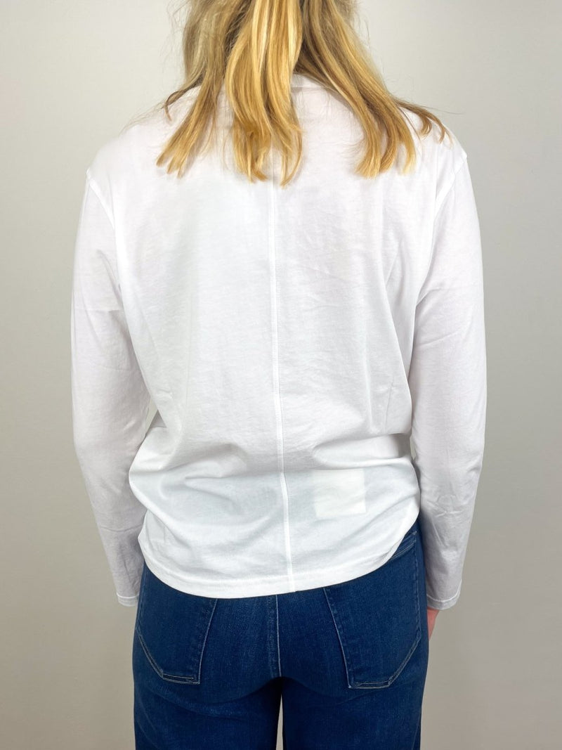 The Long Sleeve Perfect Tee in White - The Shoe Hive