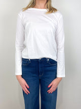 The Long Sleeve Perfect Tee in White - The Shoe Hive