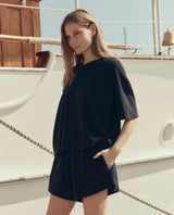 The Micro Terry Swing Short in Navy - The Shoe Hive