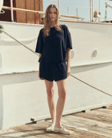 The Micro Terry Track Crew in Navy - The Shoe Hive
