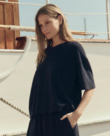 The Micro Terry Track Crew in Navy - The Shoe Hive