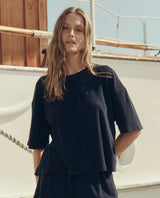 The Micro Terry Track Crew in Navy - The Shoe Hive