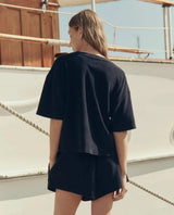 The Micro Terry Track Crew in Navy - The Shoe Hive