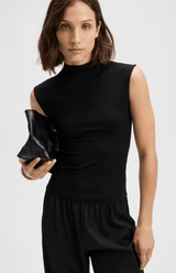 The Mock Neck Top in Black - The Shoe Hive