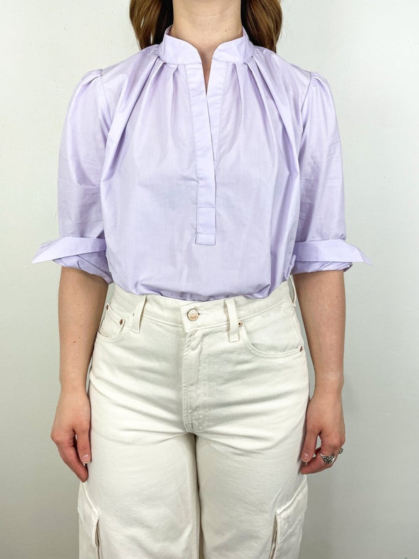 The Puff Shirt Paper Cotton Solids in Light Lavender - The Shoe Hive