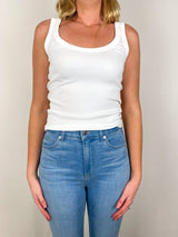 The Scoop It Up Tank in White - The Shoe Hive