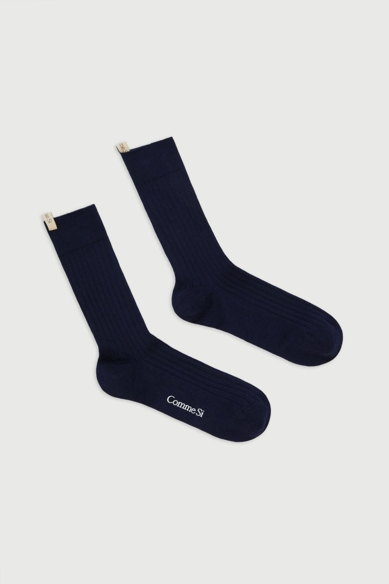 The Yves Sock in Navy - The Shoe Hive