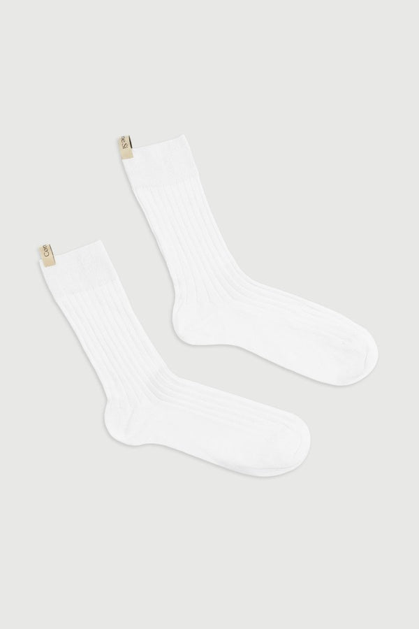 The Yves Sock in White - The Shoe Hive