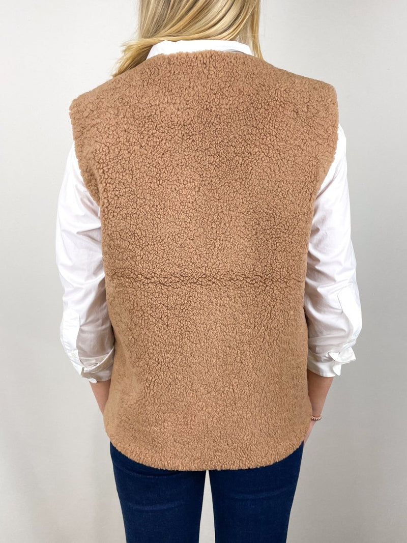Thea Vest in Teddy Brown - The Shoe Hive