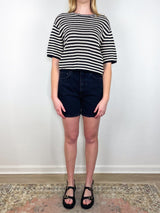Theo Sweater in Black & Ivory Stripe - The Shoe Hive