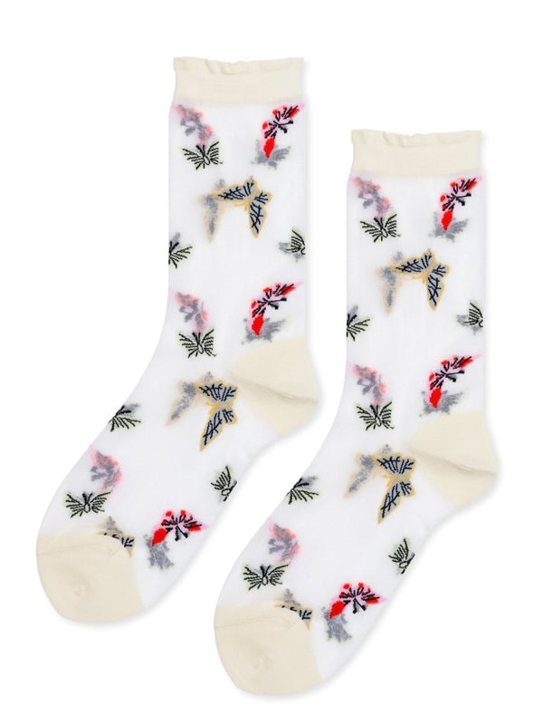 Theona Sheer Crew in White - The Shoe Hive