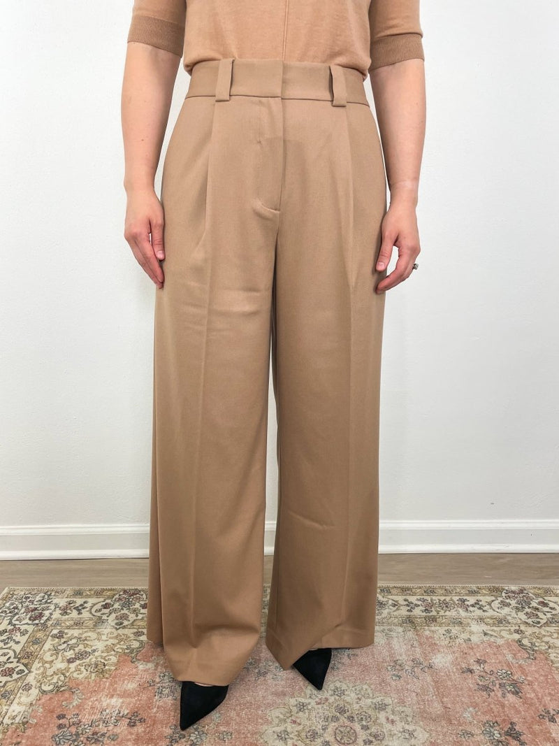 Tiffany Mid - Waisted Wide Leg Trouser in Camel - The Shoe Hive