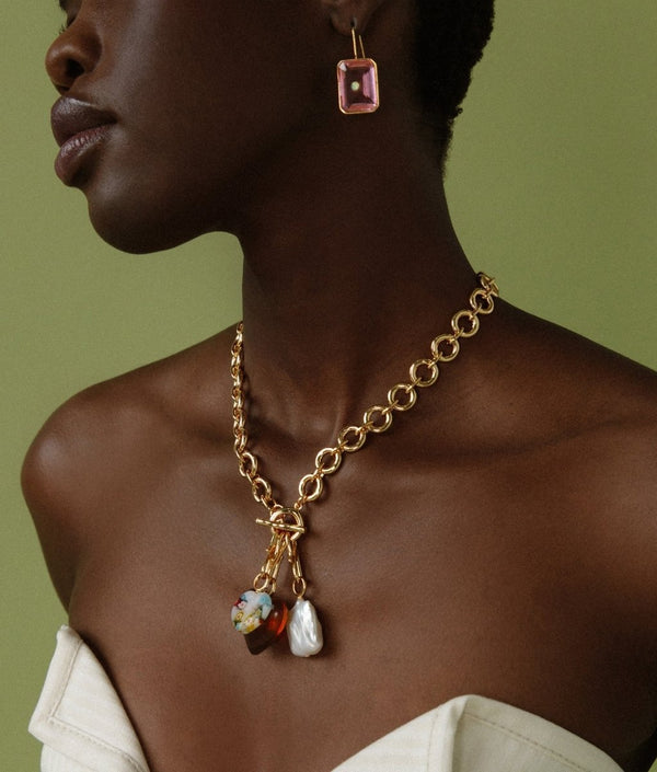 Title Earrings in Pale Pink - The Shoe Hive