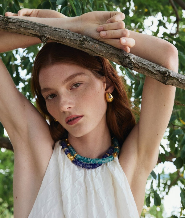 Toga Beach Necklace in Dark Blue Wave - The Shoe Hive