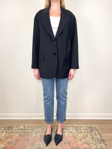 Tropical Wool Liam Blazer in Black - The Shoe Hive