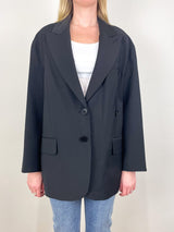 Tropical Wool Liam Blazer in Black - The Shoe Hive