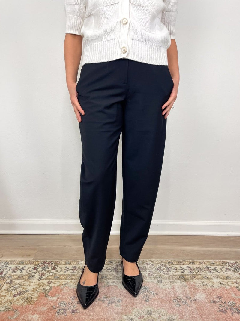 Tropical Wool Reese Sculpted Trouser in Black - The Shoe Hive