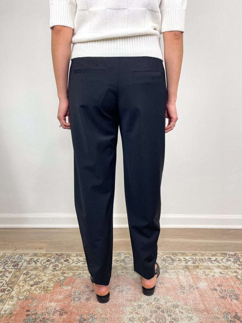 Tropical Wool Reese Sculpted Trouser in Black - The Shoe Hive