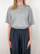 Tshirting SS Top w/ Shirred Back in Heather Grey - The Shoe Hive