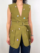 Twyla Vest Embellished in Lichen - The Shoe Hive