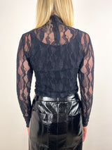 Ulyssa LS Turtleneck Top in Noir - The Shoe Hive