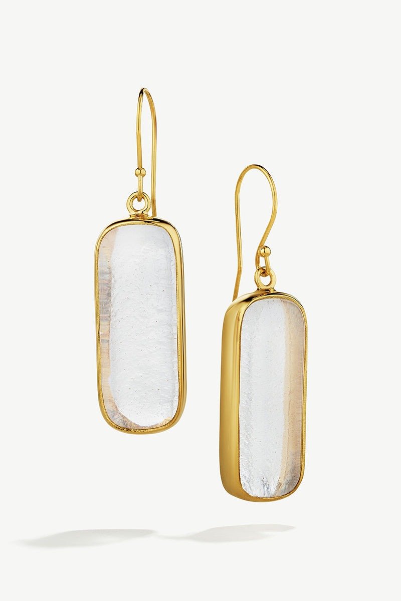 Umbo Drop Earrings in Gold/Clear - The Shoe Hive