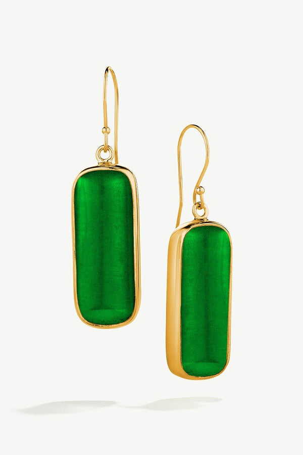 Umbo Drop Earrings in Gold/Forest - The Shoe Hive