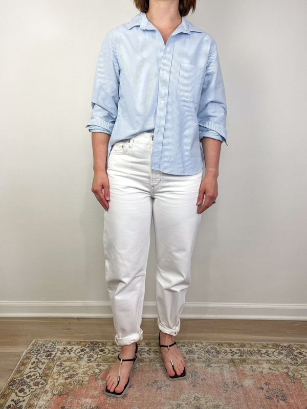 Untuckable Button Up Shirt in Sky Stripe - The Shoe Hive
