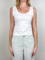 Uri Low Cut Tank in Cream - The Shoe Hive