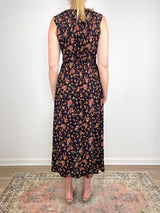 Ursula V-Neck Jersey Dress in Noir Floral - The Shoe Hive