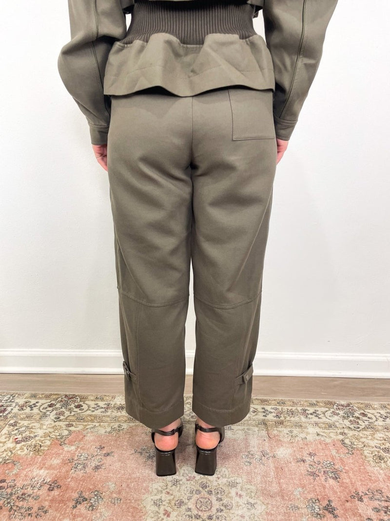 Utility Relaxed Tapered Pant w/Satin Piping in Army - The Shoe Hive