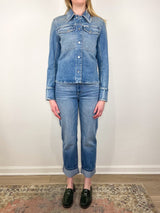 Utility Shirt in Mid Blue - The Shoe Hive