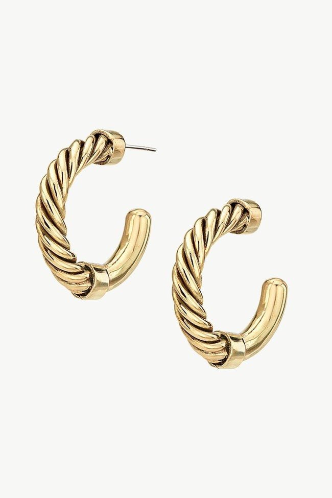 Uzi Mini Hoop Earrings in Gold - The Shoe Hive