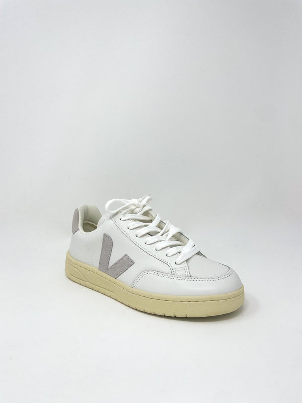 V - 12 Leather Extra White Light Grey - The Shoe Hive