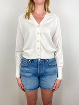 V - Cardigan 1/1 in Fleur De Sel - The Shoe Hive