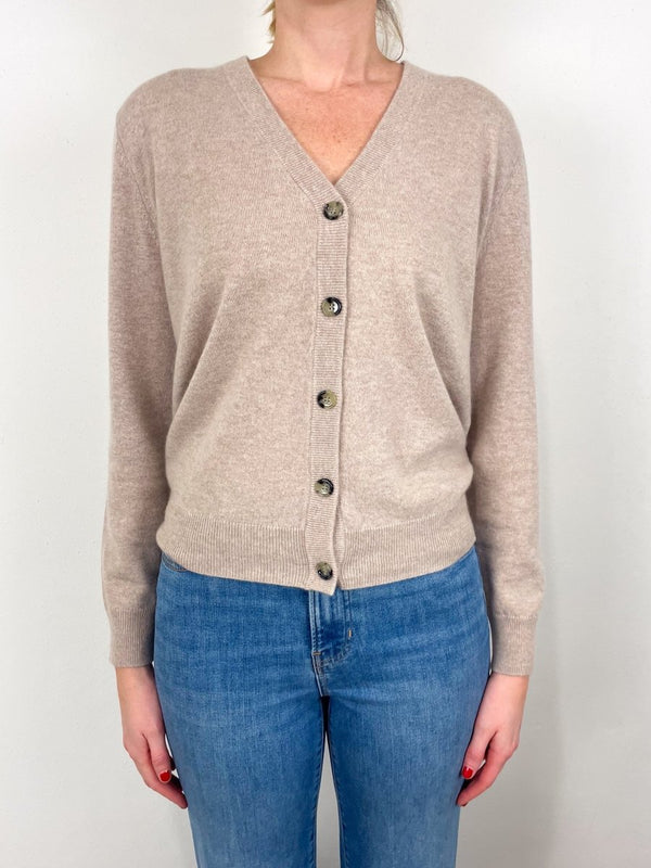 V - Cardigan in Mushroom Melange - The Shoe Hive
