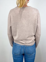 V - Cardigan in Mushroom Melange - The Shoe Hive